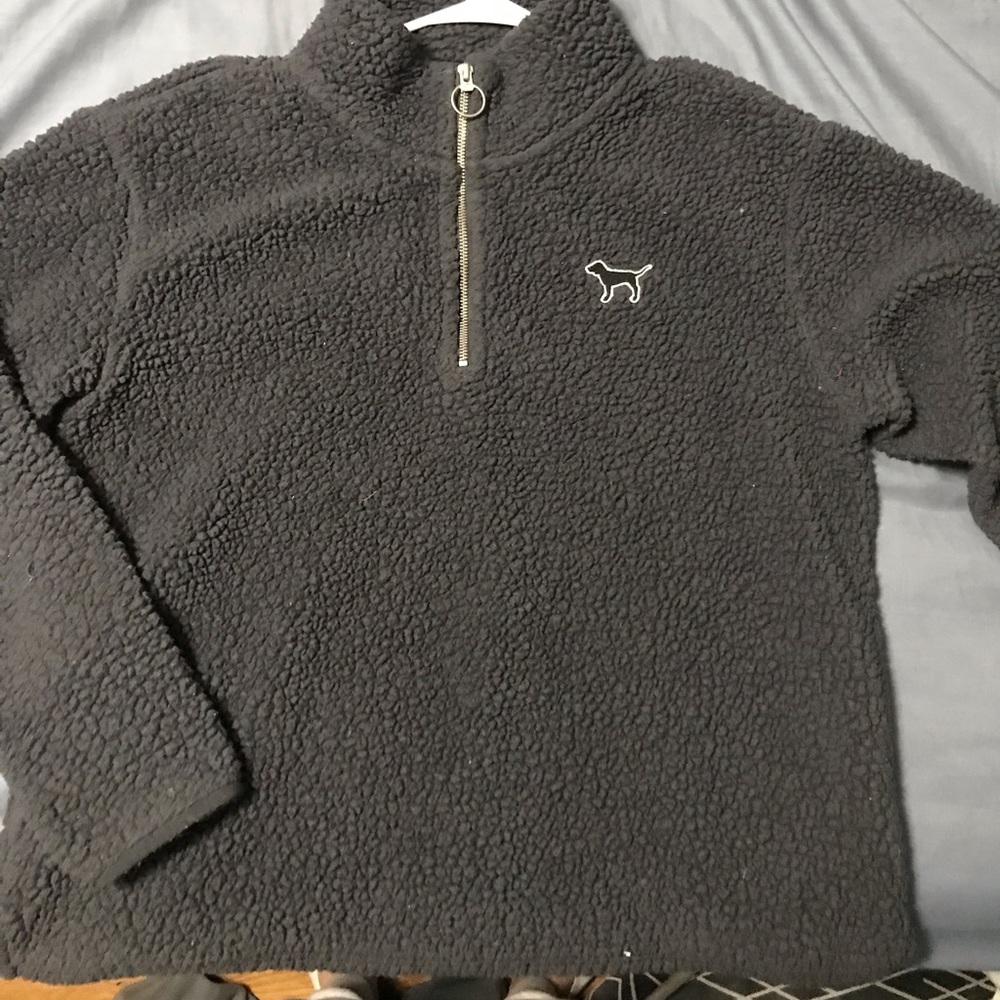 Grey fleece victorious secret pink vs quarter zip